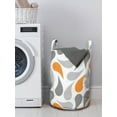 thumbnail image 3 of Geometric Laundry Bag, Cultures Motif Traditional Teardrop Pattern Vintage Palette, Hamper Basket with Handles Drawstring Closure for Laundromats, 13" x 19", Orange Grey White, by Ambesonne, 3 of 4