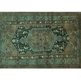 thumbnail image 1 of Ahgly Company Machine Washable Indoor Rectangle Persian Turquoise Blue Traditional Area Rugs, 5' x 8', 1 of 4