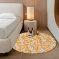 thumbnail image 2 of Spring Botanical Round Area Rug 8Ft Washable Large Circle Rugs for Living Room Dorm, Watercolor Floral Flowers Botanical Yellow Non-Slip Carpet Floor Mats Indoor Outdoor Carpet Runner Home Decor, 2 of 8