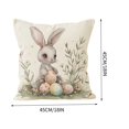thumbnail image 5 of KCEHTA Easter Pillow Covers 18x18 Inch Farmhouse Rabbit Spring Floral Pillowcase for Couch Sofa Bed, 5 of 5