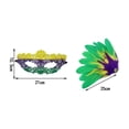 thumbnail image 2 of Xfvqtps Mardi Gras Mask for Women Masquerade Masks Half Face Faux Feather Colorful Carnival Mask for Makeup Performance Ball Party Green-03, 2 of 2