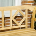 thumbnail image 6 of Outsunny Three-Seater Outdoor Patio Bench, Three-Person Wooden Bench with Wingback Backrest and Armrests, Slatted Seat, Natural, 6 of 9