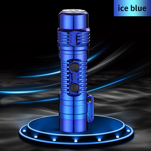 Herunwer Nouveau Briquet Rechargeable Double Arc avec Rasoir Bleu Glace