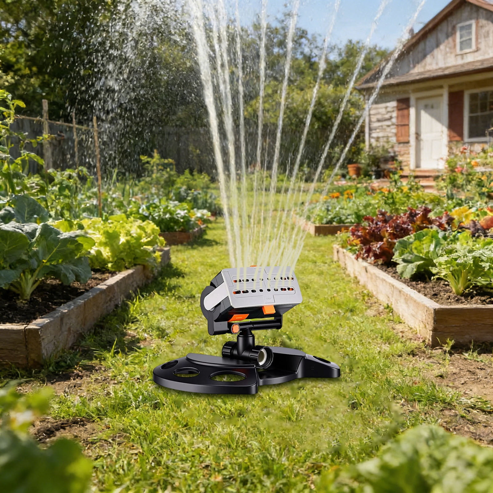 Watering Solution Oscillating Sprinkler with Timer for Garden Yard Coverage 16 Nozzles Upgraded Performance