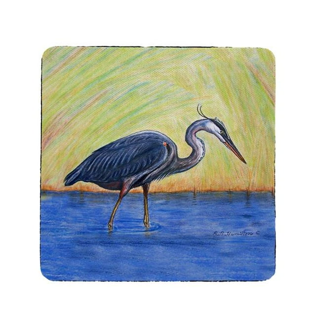 Betsy Drake CT027 Sous-Verre Héron Bleu - Lot de 4