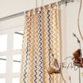 thumbnail image 6 of The Art Box Window Curtains Panel Set, Cotton Tab Top Panels, Zig Zag Printed Blackout Curtains, Living Room Privacy Curtain, Orange & Blue, 35"w x 108"l in, 6 of 8