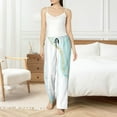 thumbnail image 4 of Salouo Gold Lines Marble Watercolor Print Women's Pajama Pants Casual Loose Sweatpants PJs Flowy Pants Drawstring Palazzo for Women Wide Leg Pants Lounge Pajama -Large, 4 of 8