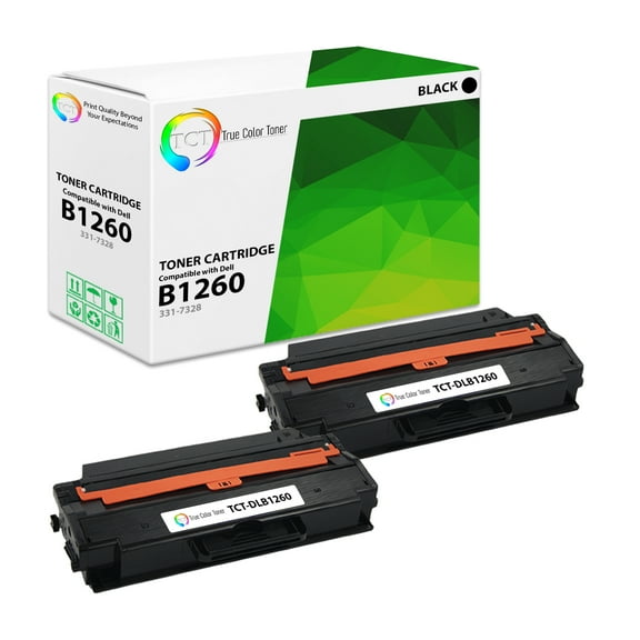 TCT B1260 Toner Cartridge 2 Pack - Premium Compatible Replacement for Dell 331-7328 Black