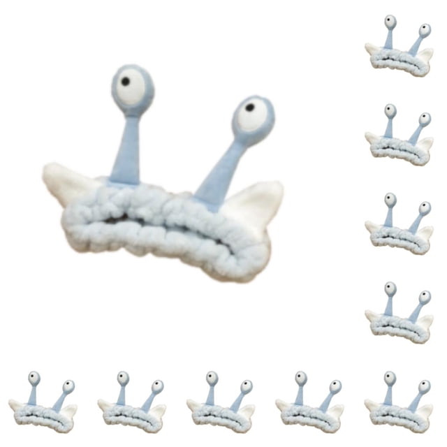 Sonducket Diadema de felpa resistente y duradera para orejas de ojos de caracol Diadema ligera y adorable para lavarse la cara azul claro azul claro 10piezas