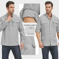 thumbnail image 3 of POENTAB Work Shirts for Men Quick Dry Roll Sleeve Sun Protection Beach Shirt Button Up Travel Fishing Tops With Pockets, 3 of 9