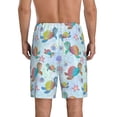thumbnail image 5 of Salouo Colorful Sea Turtle Pattern Men's Sleep Pajama Shorts,Pajama Bottoms Elastic Waistband Sleep Pajama Short PJ Shorts for Men -X-Large, 5 of 6