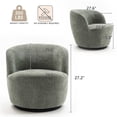 thumbnail image 2 of Kidol & Shellder Swivel Accent Chair Furry Round Barrel Chair 360 Degree Sofa Club Armchairs for Living Room Bedroom, Gray Green, 2 of 6