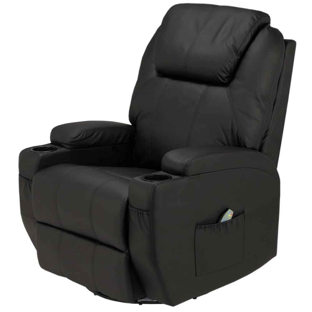 Homegear Recliner Chair with 8 Point Electric Massage and Heat Black - Walmart.com