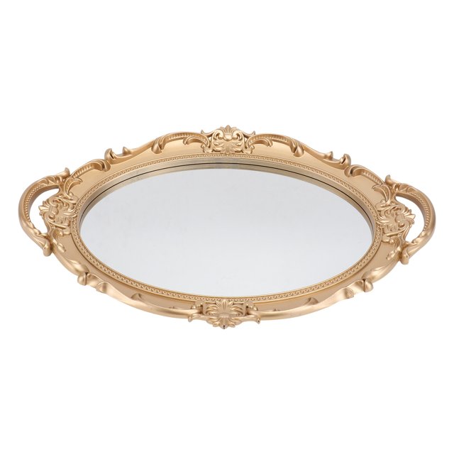 MasteelfCA 1 Pce Plateau Miroir Rétro Bijoux Parfum Accessoire de Photographie Plateau Miroir Délicat