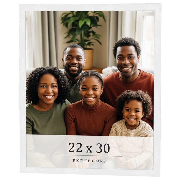 22x30 Frame White Real Wood Picture Frame Width 0.75 inches | Interior Frame Depth 0.5 inches |