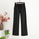thumbnail image 1 of Pantalones de pierna ancha para mujer, cintura elástica alta, bolsillos con cordón, pierna acampanad Abanopi Negro/Extragrande, 1 of 7