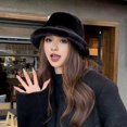thumbnail image 2 of ievspot Women Winter Bucket Hat Fuzzy Plush Short Brim Dome Windproof Warmth Sun Protection Fisherman Cap Outdoor Travel Headwear, 2 of 7