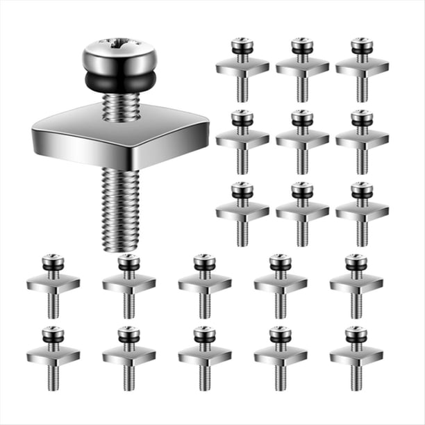 20 Tornillos y Placas de Acero Inoxidable con Juntas Tóricas para Aletas Surf, Longboard, Paddle Surf Accesorios Surf.