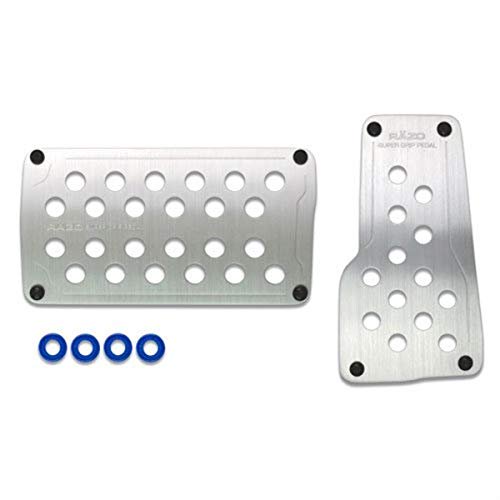 Razo RP122A Super Grip Large Silver Automatic Transmission Pedal Set - 2 Piece