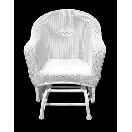 36 White Resin Wicker Single Glider Patio Chair Walmart Canada