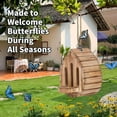 thumbnail image 6 of FENGGHAO Wooden Butterfly House with Feeder Hanging Garden Habitat Natural Nesting Box for Butterflies Outdoor Wildlife Shelter, 6 of 8