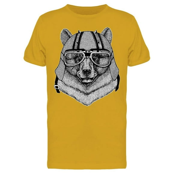 Biker Bear With A Helmet T-Shirt Men -Image by Shutterstock, Male XX-Large