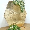 BalsaCircle 8 feet Gold Big Payette Sequin Hexagon Backdrop Stand Cover ...