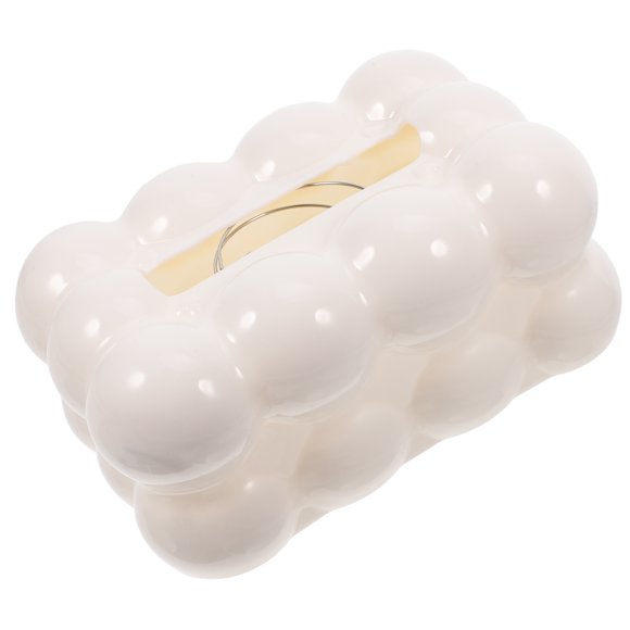 WASHWEPE Caja Decorativa Para Pañuelos De Plástico Beige Estilo Para Escritorio