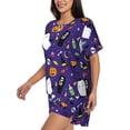 thumbnail image 2 of Daiia Cute And Creepy Pattern Womens Pajama Sets Short Sleeve Pajamas for Women Sets Soft Lounge Sets Casual Round Neck Sleepwear PJS-X-Large, 2 of 7