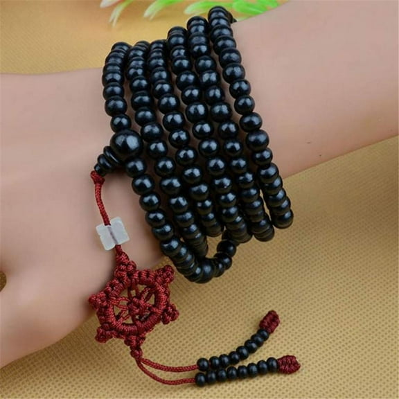 Tibetan Sandalwood Buddhist Buddha 216 Prayer Beads Bracelet Necklace Mala K5U8