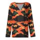 thumbnail image 4 of Camiseta de mujer Camiseta estampada de Halloween Manga larga Diario Fin de semana Moda Básica Cuello en V Top regular, 4 of 5