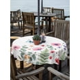 thumbnail image 2 of Outdoor Tablecloth with Umbrella Hole for Patio/Picnic/Party/Camping, Pink Poppy Farmhouse Waterproof Table Cloth Round Cover Washable, Spring Summer Botanical Butterflies (Dia 60"), 2 of 9