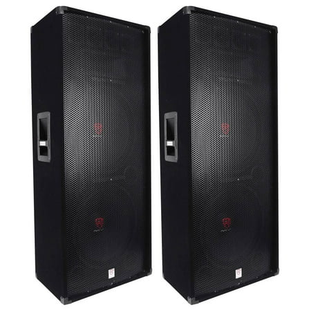 (2) Rockville RSG15.24 Dual 15” 3000 Watt 3-Way 4-Ohm Passive DJ / PA (Best Passive Pa Speakers)