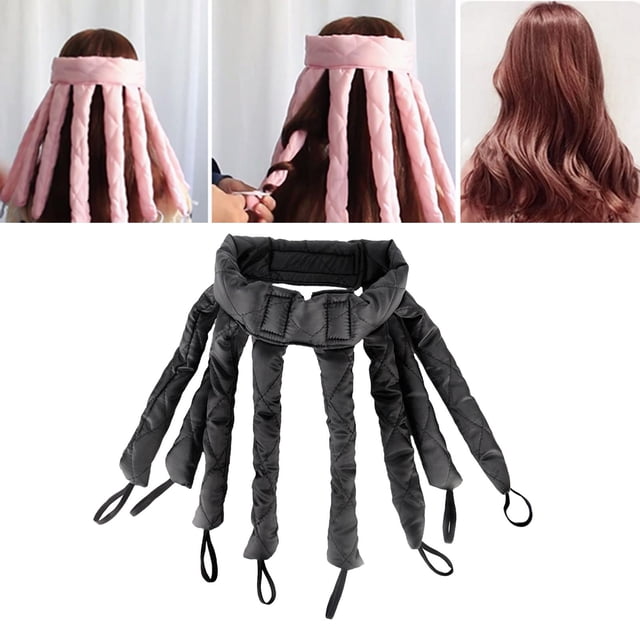 Fer à Friser Sans Chaleur pour la Nuit, Boucleur Paresseux Noir pour Cheveux Courts