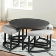 thumbnail image 2 of Steve Silver Yukon Black Metal Base Coffee Table with Stools, 2 of 11