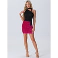 thumbnail image 4 of DARING DIVA Sequin Skirt for Women's High Waist Stretchy Velvet Bodycon S Pink, 4 of 6