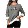 thumbnail image 3 of MHFRRA Hauts à Manches Longues pour Femmes Décontracté de Noël Col Rond avec Poche Épais Thermique TTTG, 3 of 4