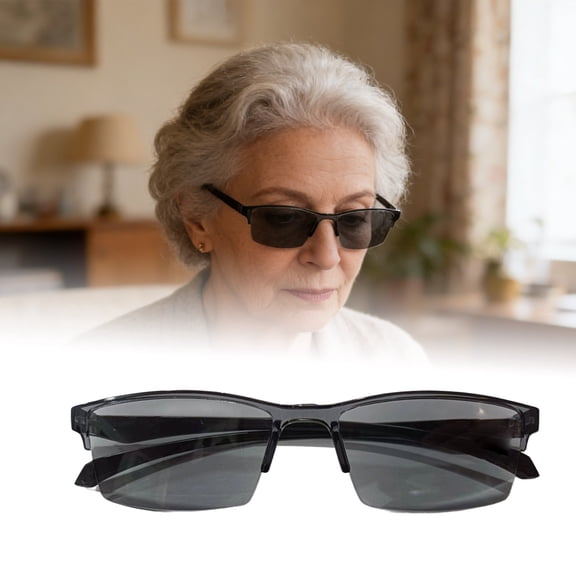 Smart Auto-Focus Progressive Reading Glasses for Seniors, Integrated Photochromic Lens, Anti-Glare Lightweight Half-Rim Eyewear for Reading Newspapers & Books
