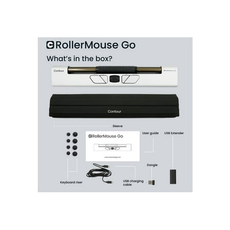 Contour Design - RollerMouse Go Compact Wireless Mouse - Black/White