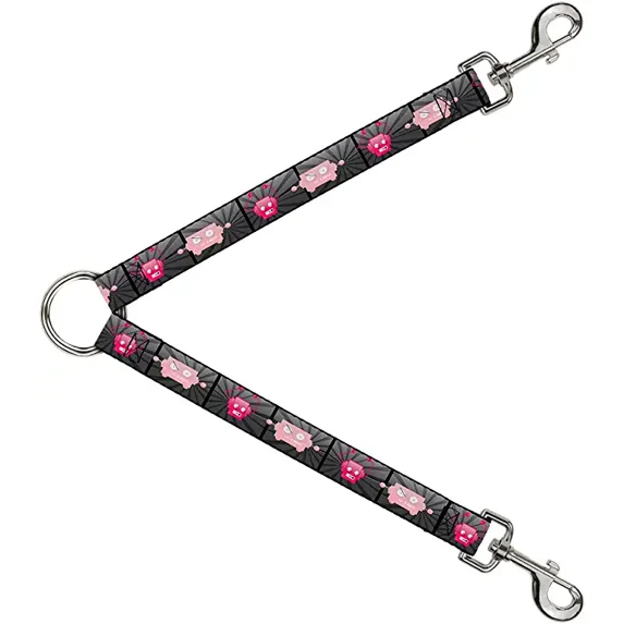 Buckle-Down Dog Leash Splitter Hot Beat Bot Pink 1 Foot Long 1 Inch Wide