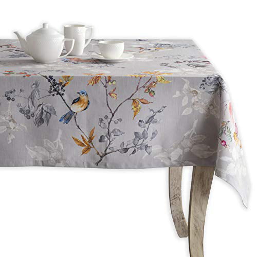 Maison d Hermine Equinoxe 100% Cotton Grey Tablecloth 60 Inch by 108 Inch.