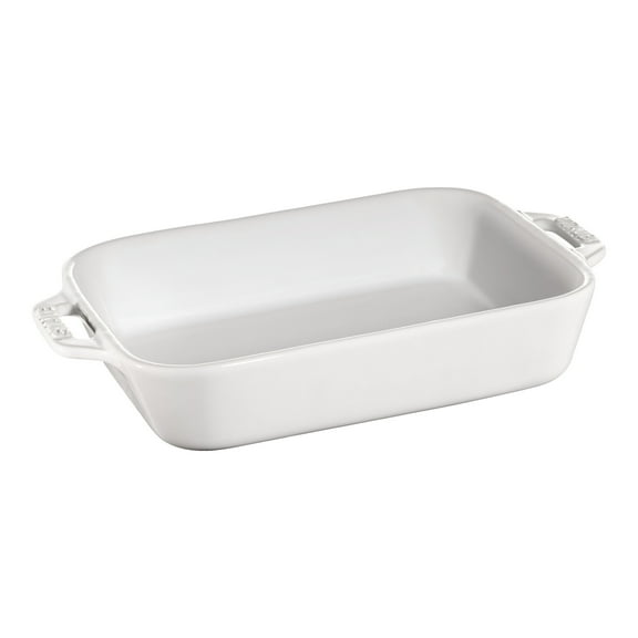 STAUB Ceramique 1 L Ceramic Rectangular Oven Dish, White
