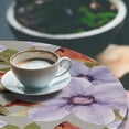 thumbnail image 3 of Ambesonne Flowers Fitted Round Tablecloth, Spring Petals Floral Print, 36"- 40" Diameter, Lavender Pale Sepia and Green, 3 of 5