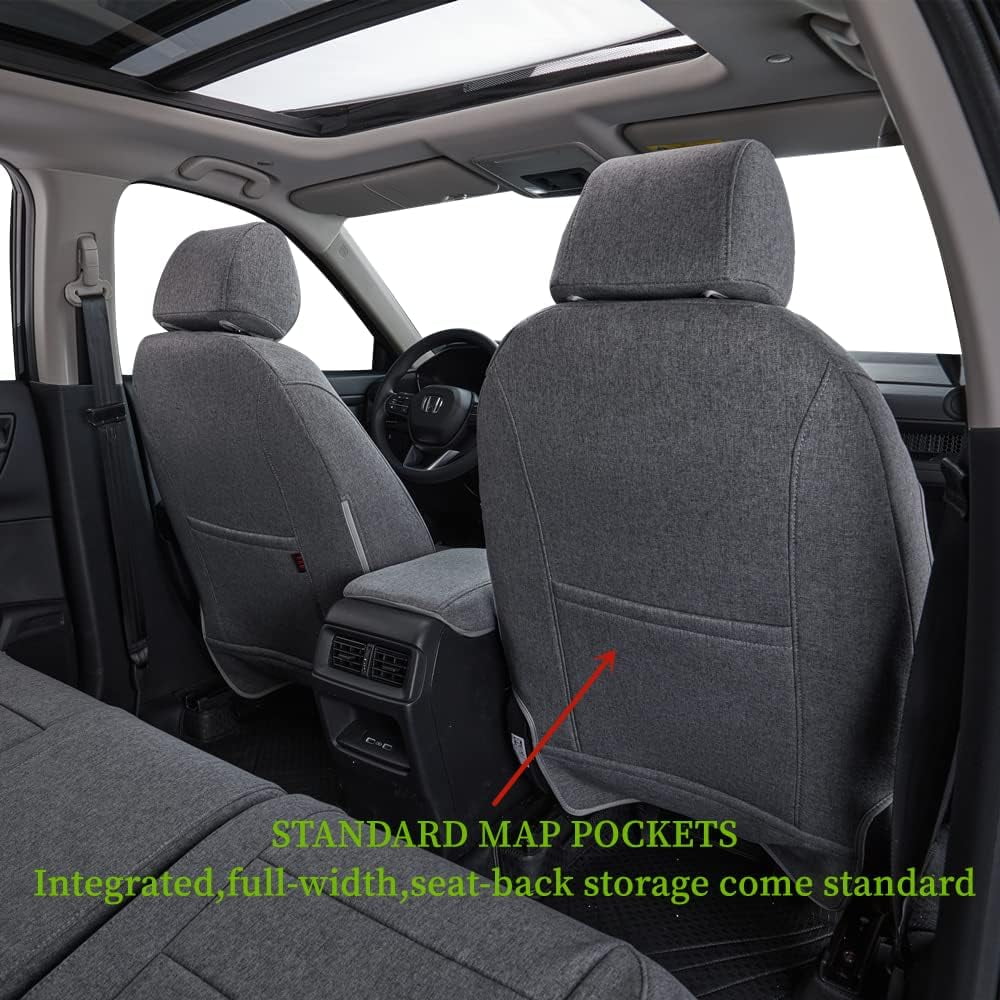 coverdream Full Set CRV Seat Covers Custom Fit for 2023 2024 2025 2026 Honda CR-V LX,EX,EXL,Hybrid,Sport Series,Trailsport - (Gray,Full Set)