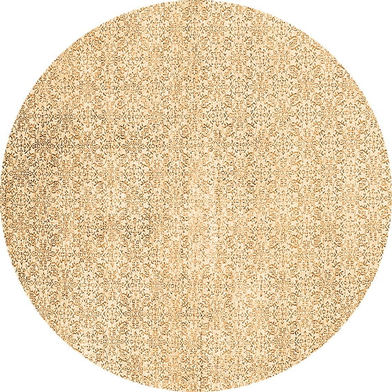 Ahgly Company Indoor Round Solid Orange Modern Area Rugs, 7' Round