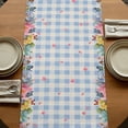 thumbnail image 5 of Table Runners 90 Inches Long Dress Scarves, Spring Gnomes Farmhouse Coffee/Dining/Kitchen Table Runner for Living Room, Farmhhouse Floral Botanical Blue Plaid 13x90 Inch, 5 of 9