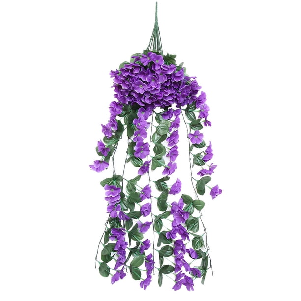 Flor artificial Vine Montado en la pared Decoración floral Artificial Violet Vine Home Hotel Decoración, Azul Scienceny HA6541-04B