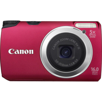 Canon PowerShot A3300 IS 16 Megapixel Compact Camera, Red