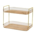 thumbnail image 1 of 1 Set Double Layer Tea Cup Holder Modern Clear Rectangle Large Capacity Plastic Desktop Mug Organizer Storage Rack Kitchen Supplies, 1 of 12