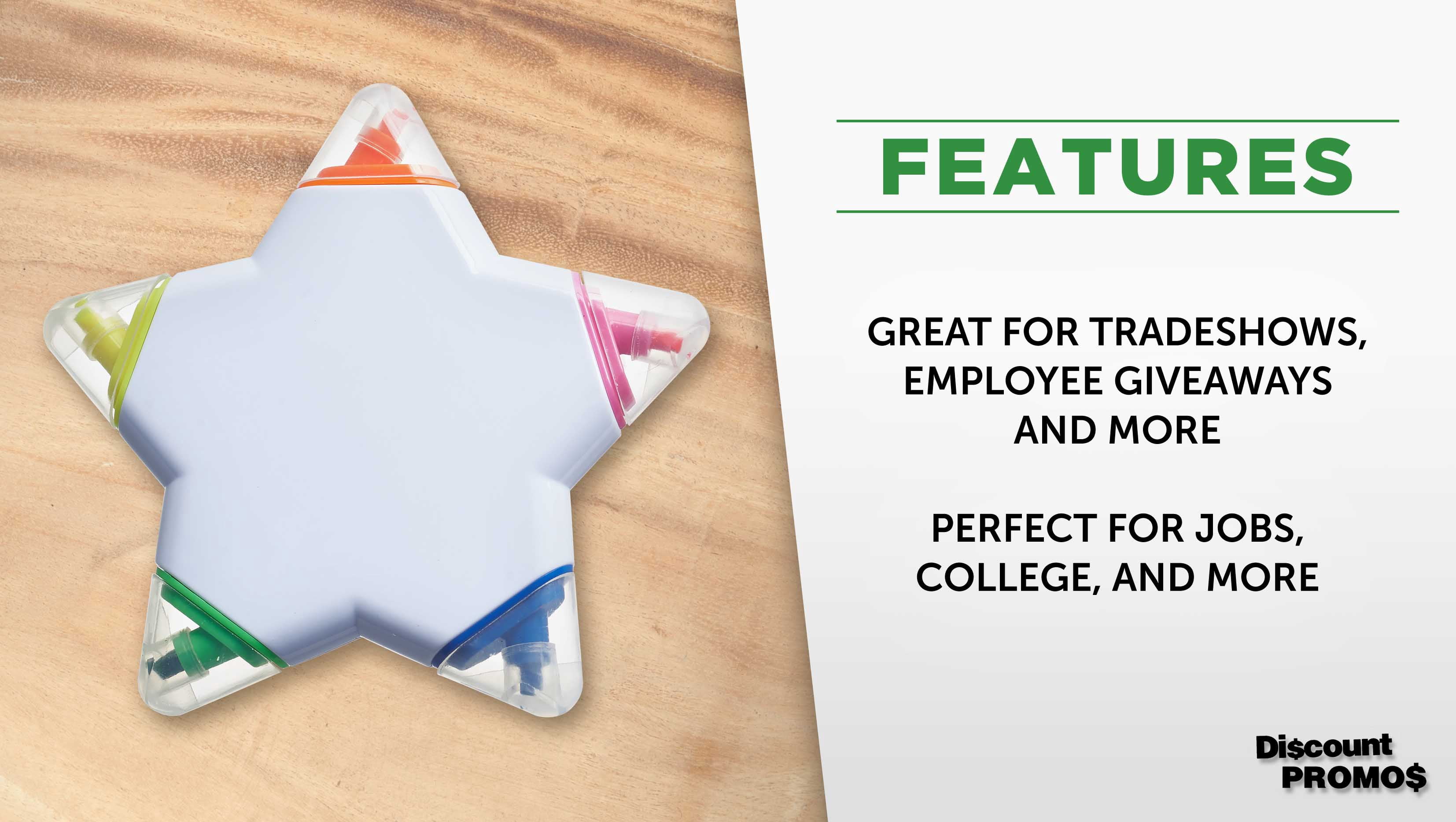10 Star Shaped 5 Color Highlighters Pack - Stylish, Durable, Vibrant, Fair Value - White